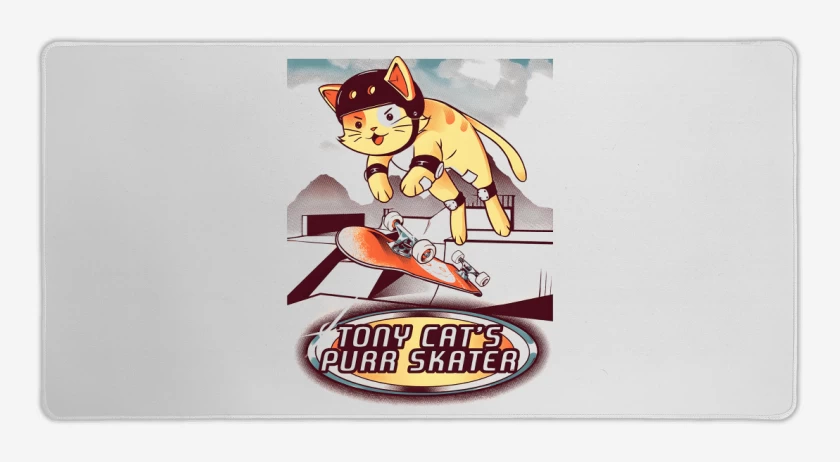 Mouse pad Gamer Blanco de Purr Skater
