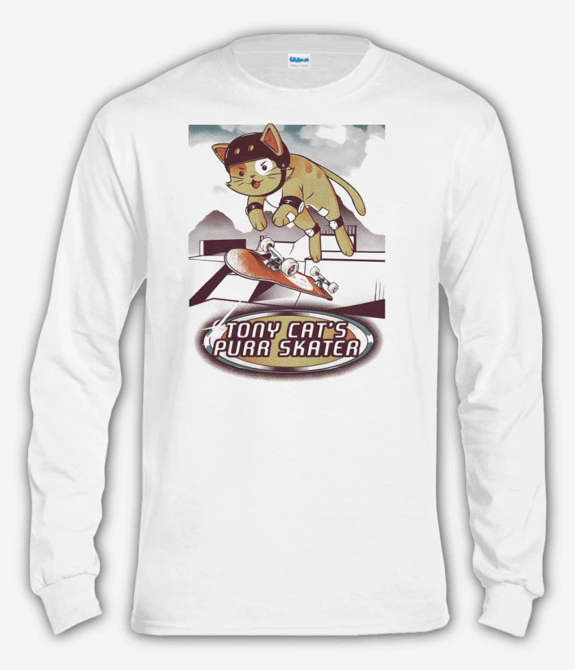 Polera manga larga Blanco de Purr Skater