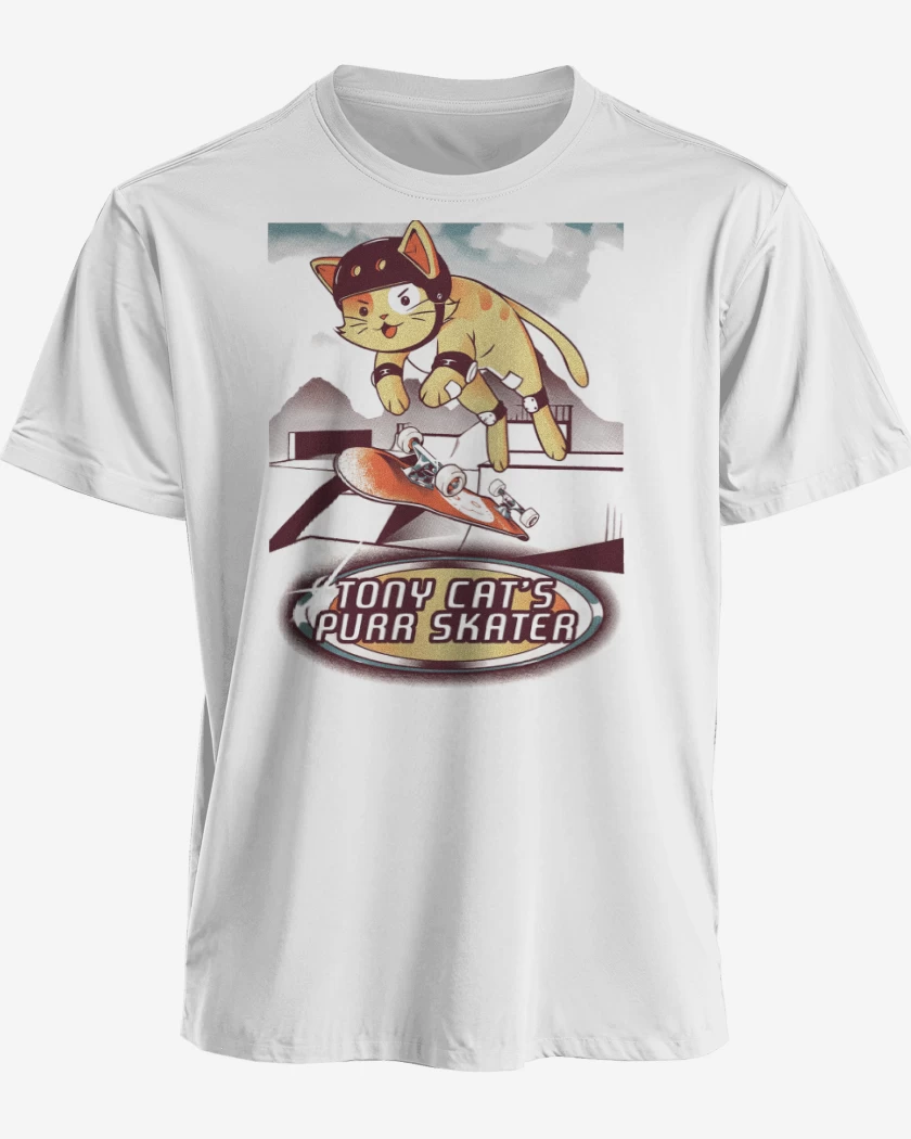 Polera premium Blanco de Purr Skater