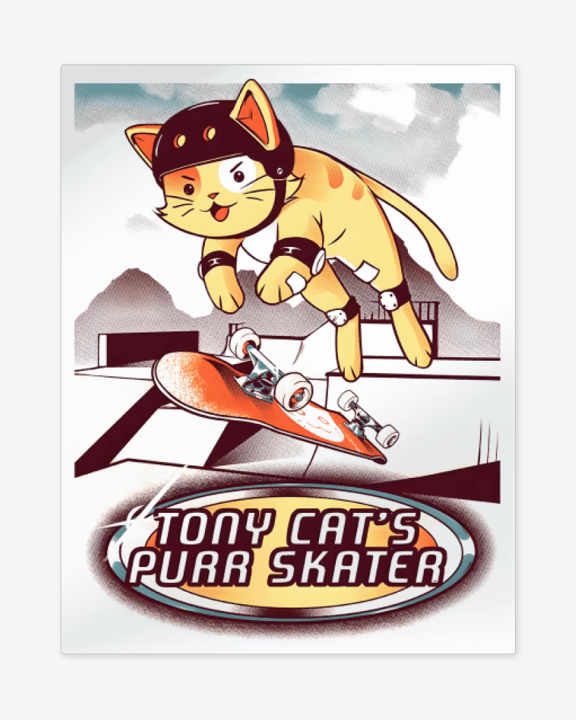 Print metalico Blanco de Purr Skater
