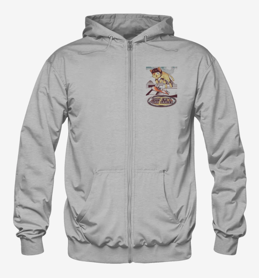 Poleron Canguro con cierre Gris Melange de Purr Skater