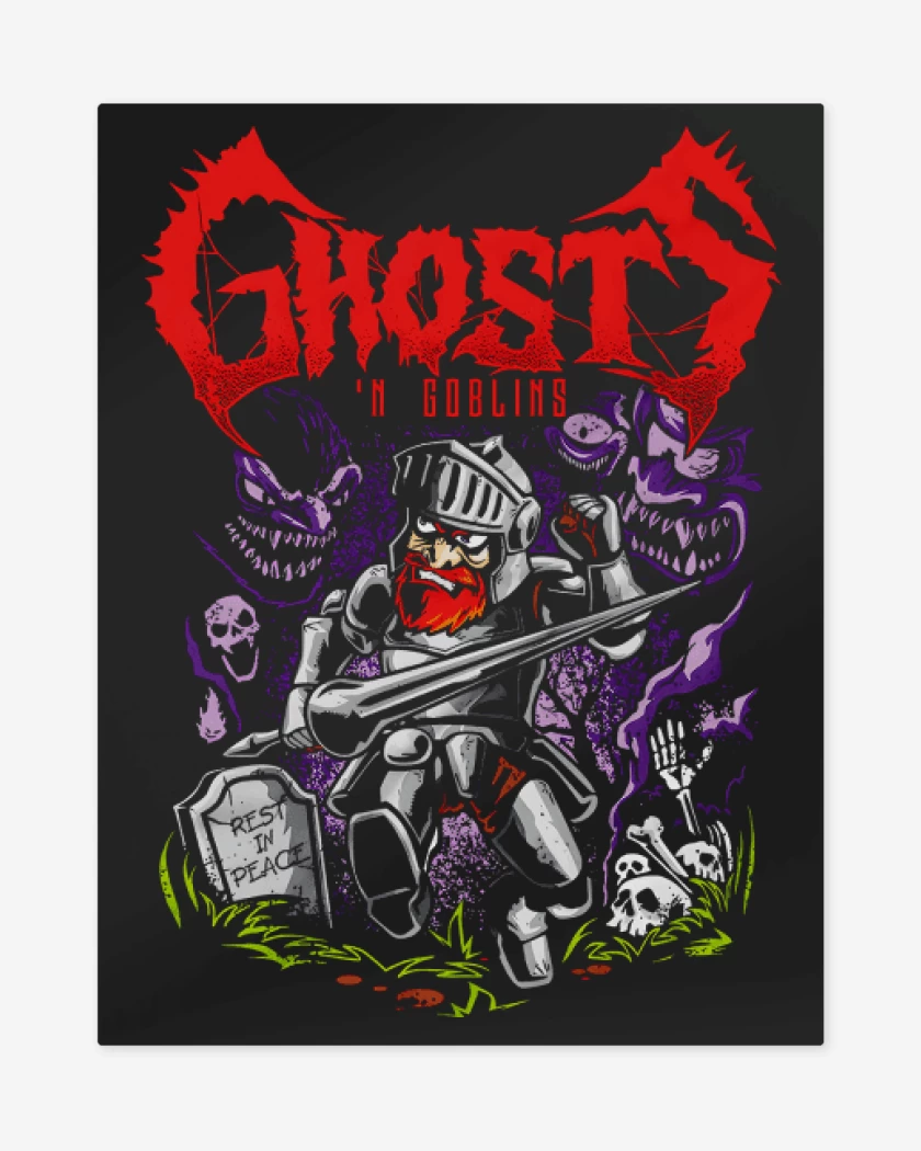 Print metalico Negro de Ghosts n Goblins
