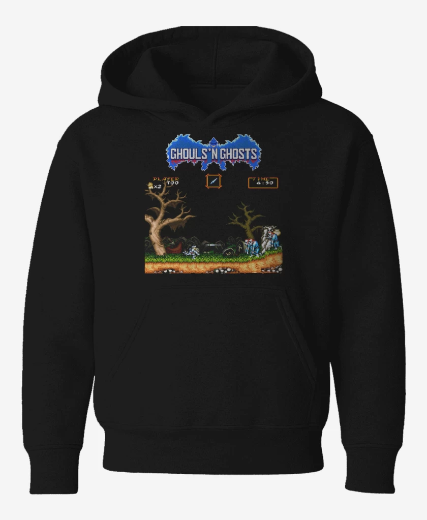 Poleron de niño Negro de Ghouls 8 bits