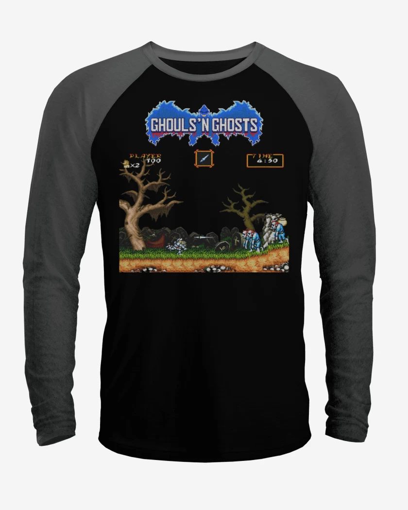 Polera Raglan Ghouls 8 bits