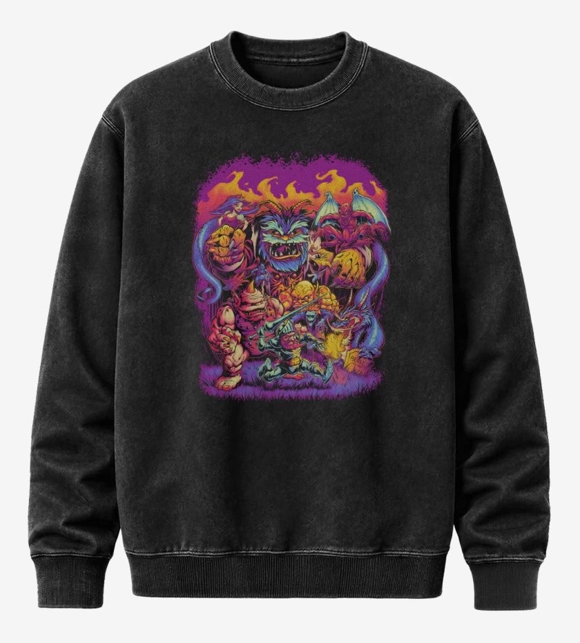 Poleron Polo Acid Wash Negro de Sir Arthur contra las Fuerzas del Mal