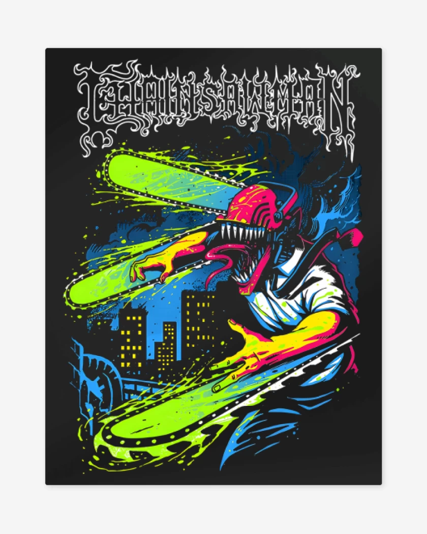 Print metalico Negro de Chainsaw Filth