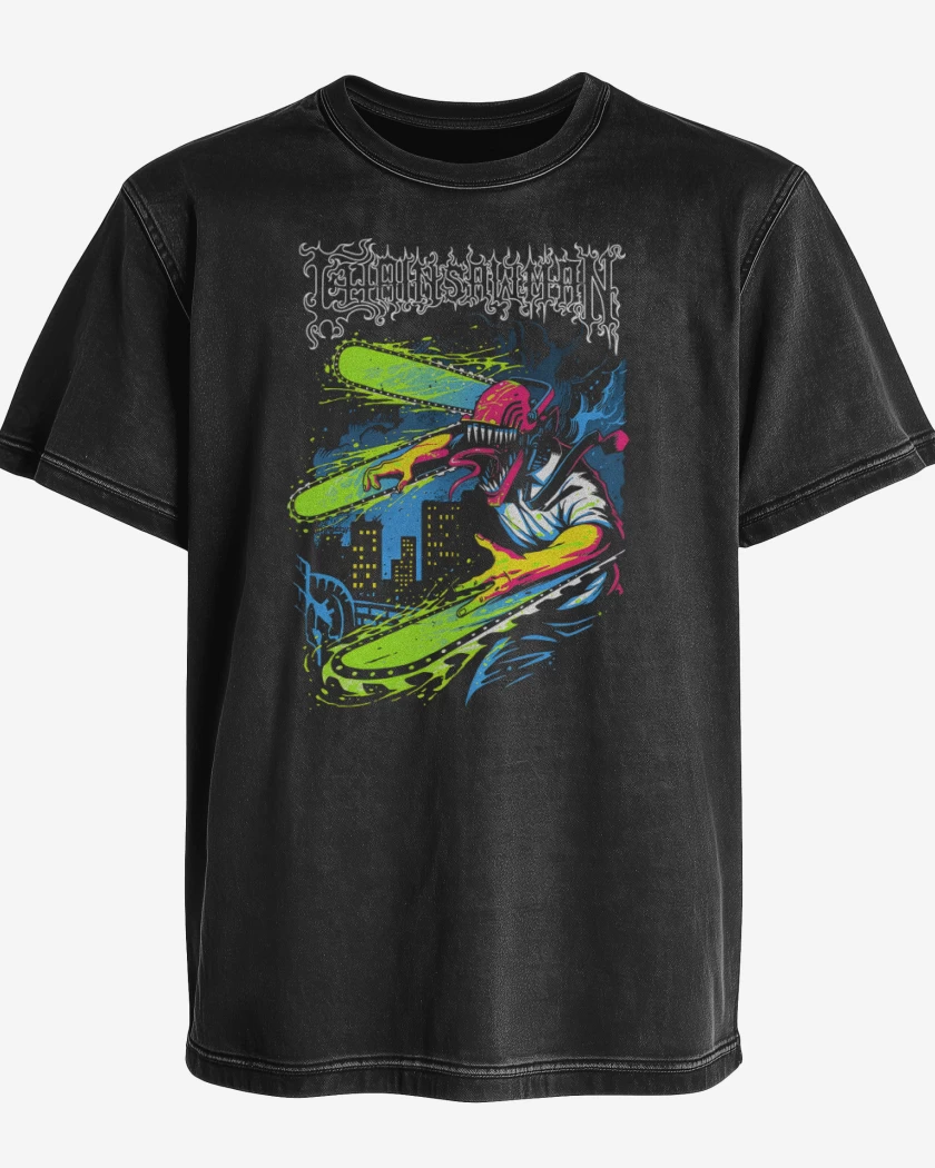 Polera desgastada Negro de Chainsaw Filth