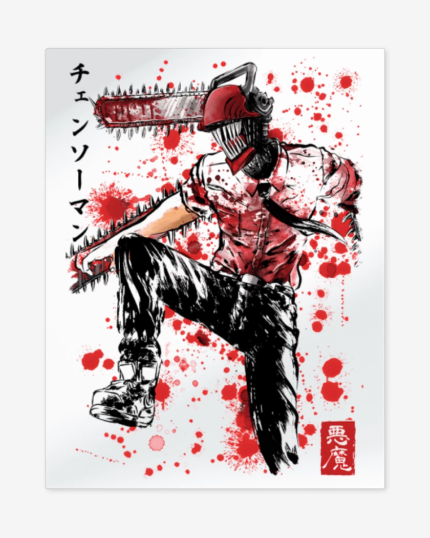 Print metalico Blanco de Denji Saw