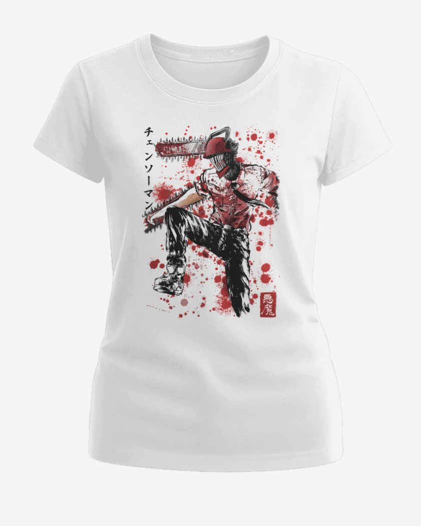 Polera de Mujer Blanco de Denji Saw