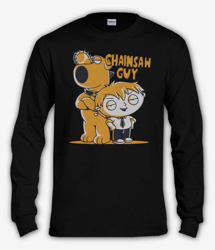 Polera manga larga Negro de Chainsaw Guy