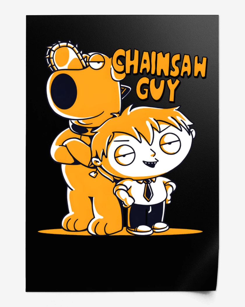 Print Negro de Chainsaw Guy