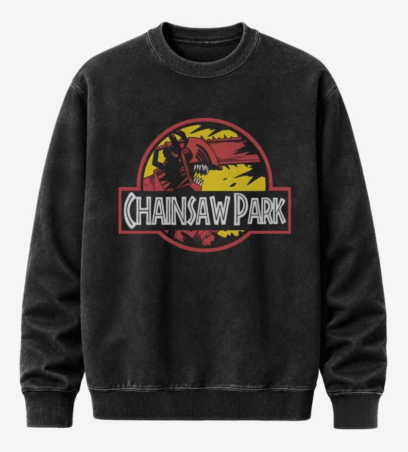 Poleron Polo Acid Wash Negro de Chainsaw Park