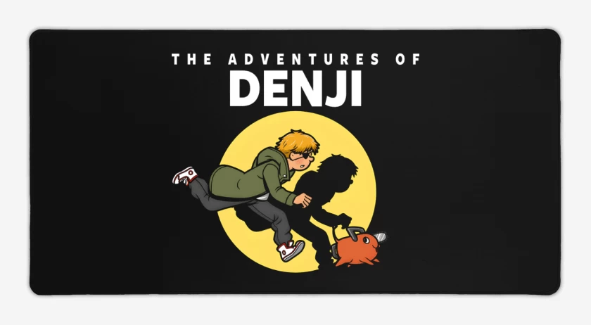 Mouse pad Gamer Negro de Las Aventuras de Denji