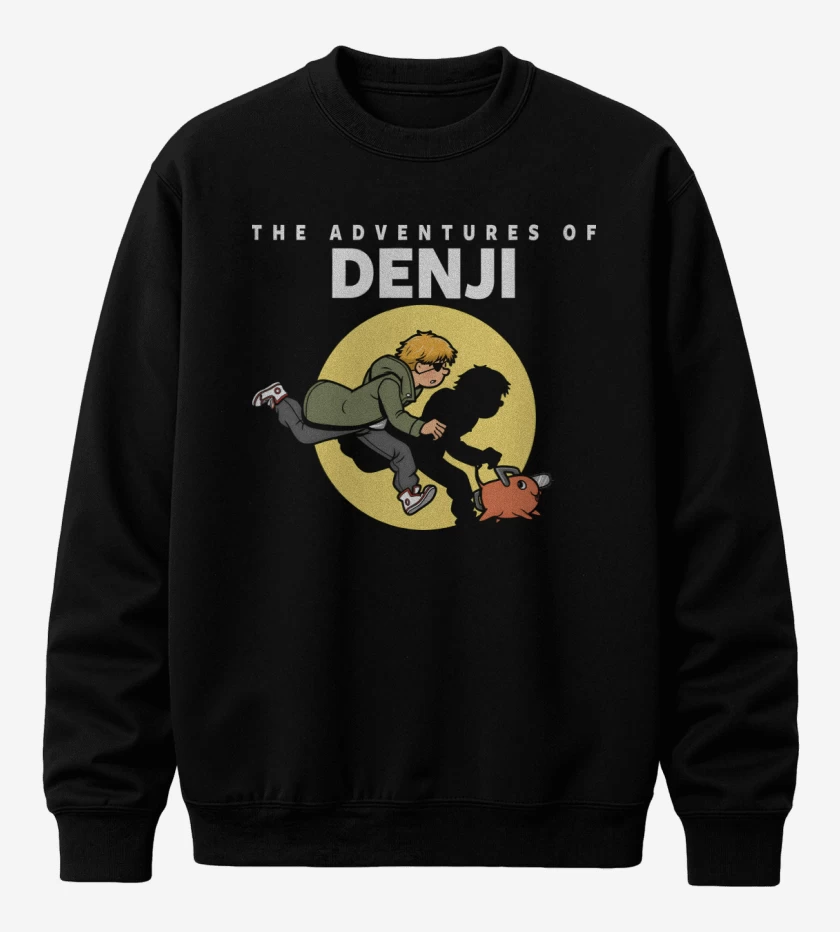 Poleron polo Negro de Las Aventuras de Denji
