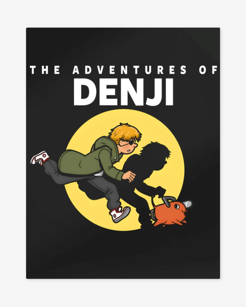 Print metalico Negro de Las Aventuras de Denji