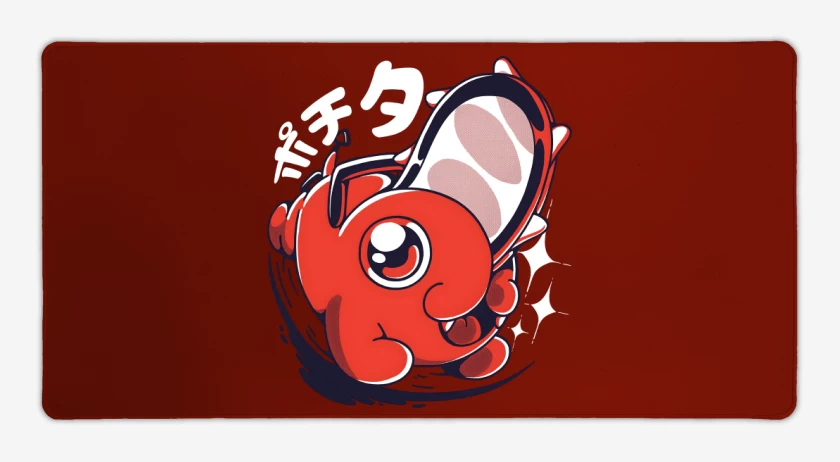 Mouse pad Gamer Rojo de Pochita Cute