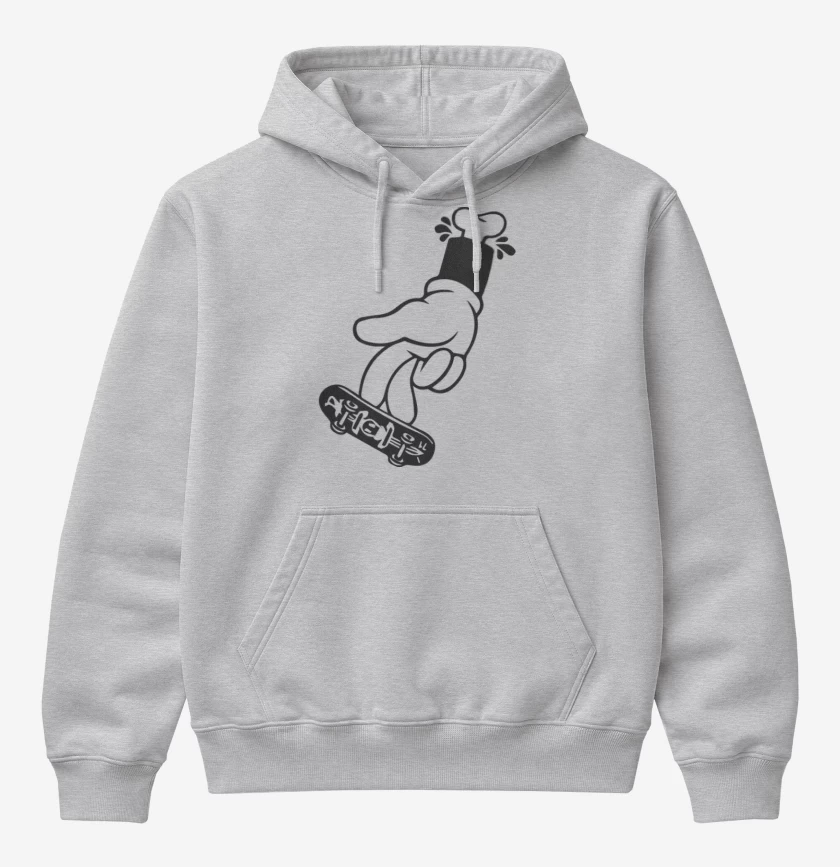 Poleron Canguro básico Gris Melange de Mickey Hand 4