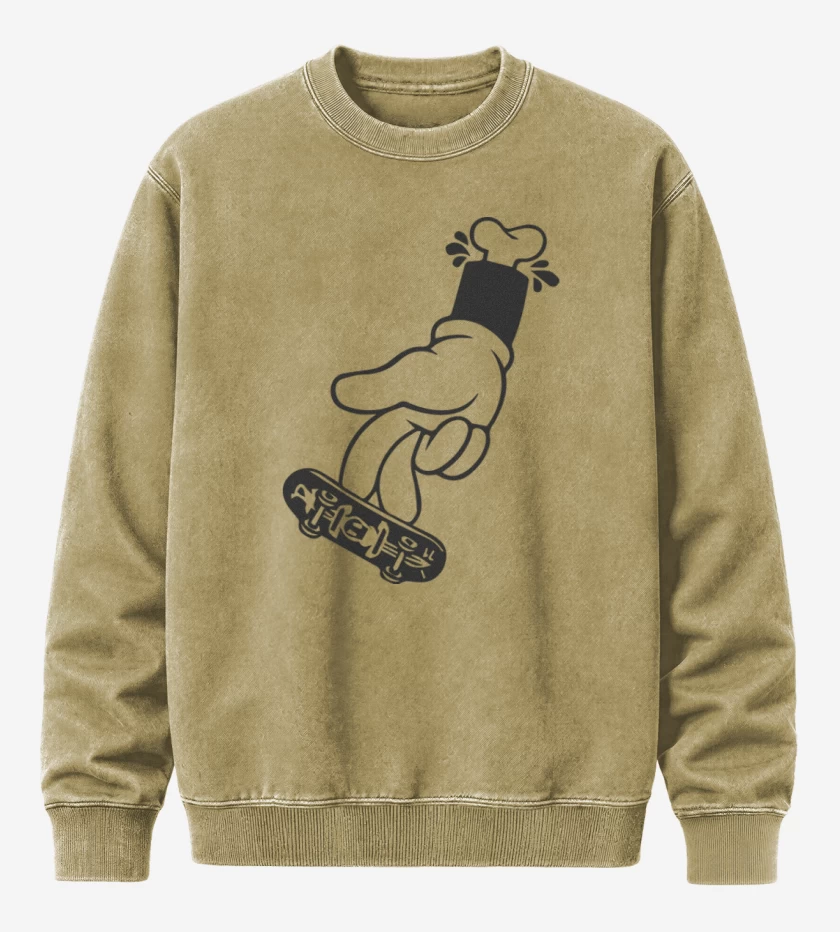 Poleron Polo Acid Wash Beige de Mickey Hand 4