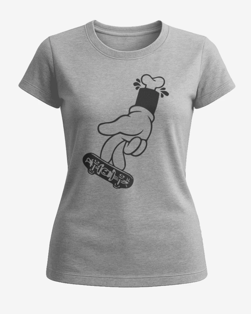Polera de Mujer Gris Melange de Mickey Hand 4