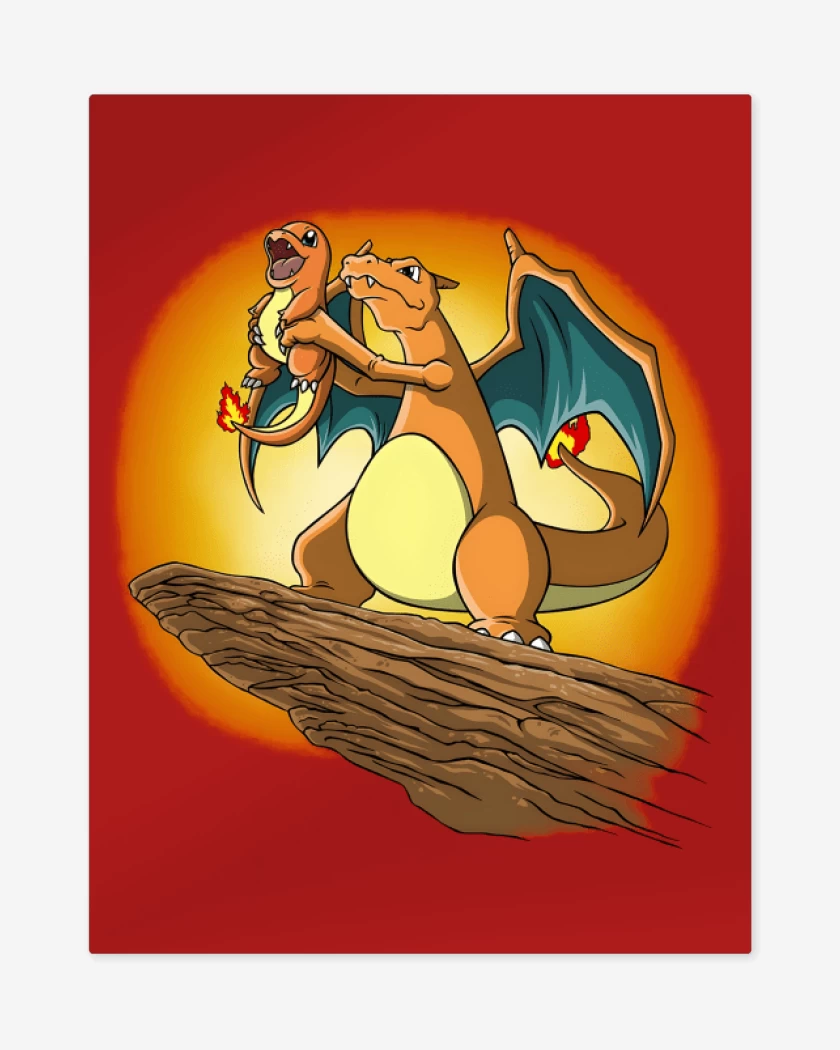 Print metalico Rojo de King Charizard