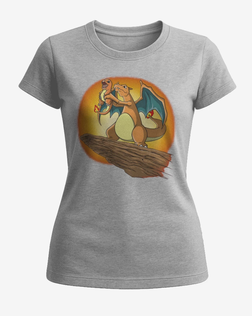 Polera de Mujer Gris Melange de King Charizard