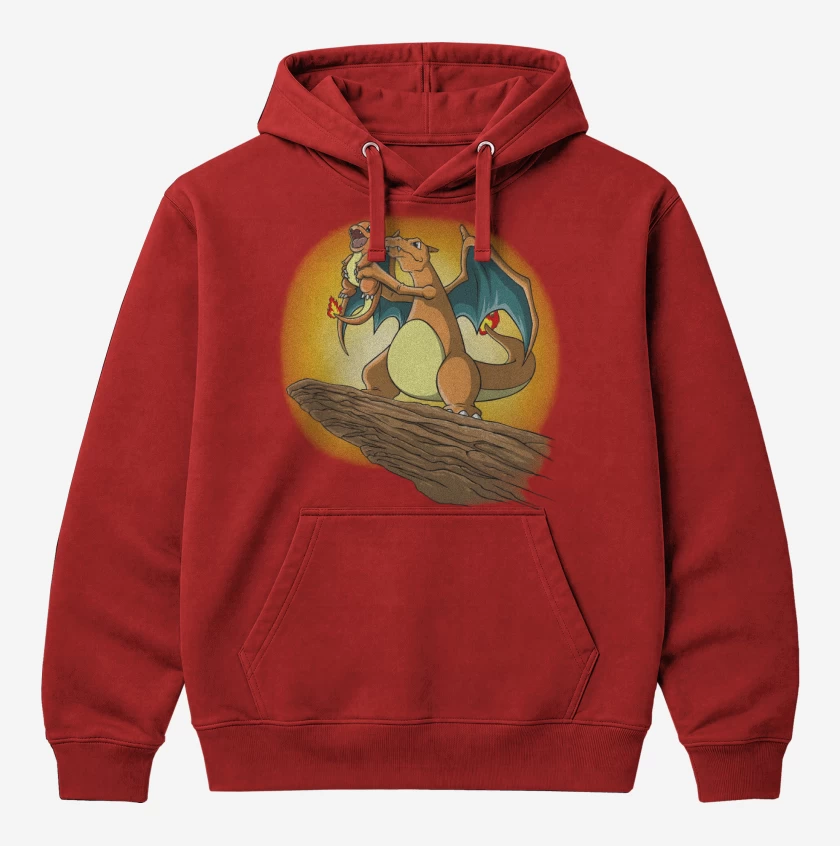 Polerón Canguro Rojo de King Charizard