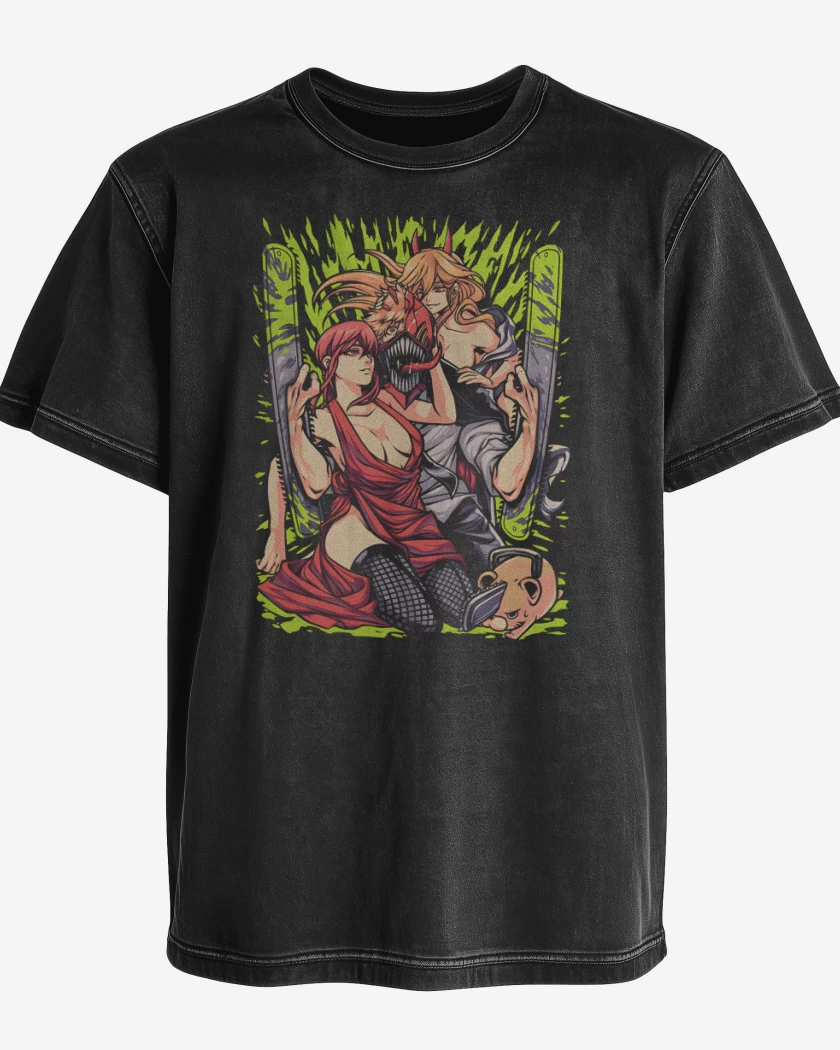 Polera desgastada Makima Power x Denji