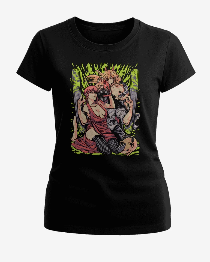 Polera de Mujer Negro de Makima Power x Denji