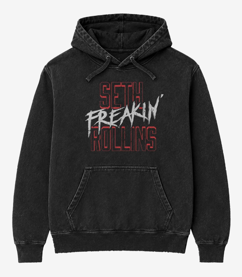 Poleron Canguro Acid Wash Negro de Seth Freaking Rollins