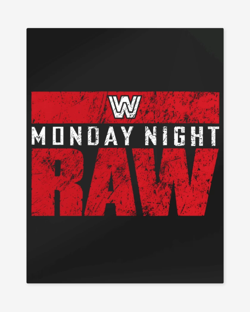 Print metalico Negro de Monday Night Raw