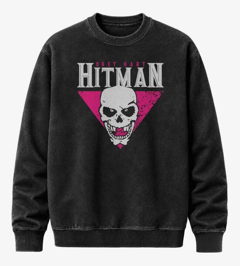 Poleron Polo Acid Wash Negro de Hitman Hart