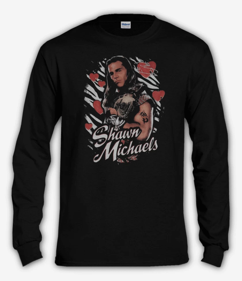 Polera manga larga Negro de Shawn Michaels Retro