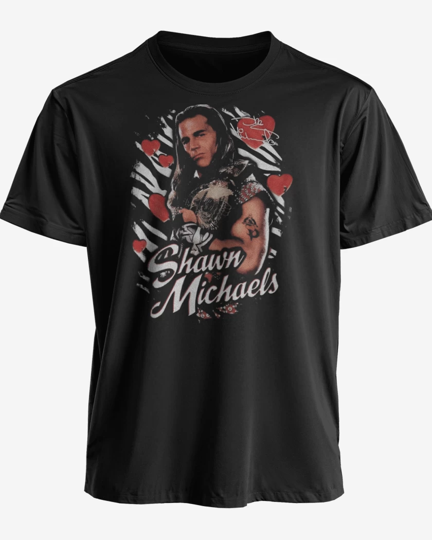 Polera premium Negro de Shawn Michaels Retro