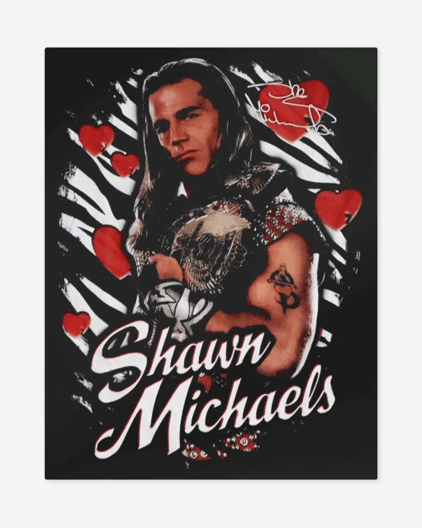 Print metalico Negro de Shawn Michaels Retro