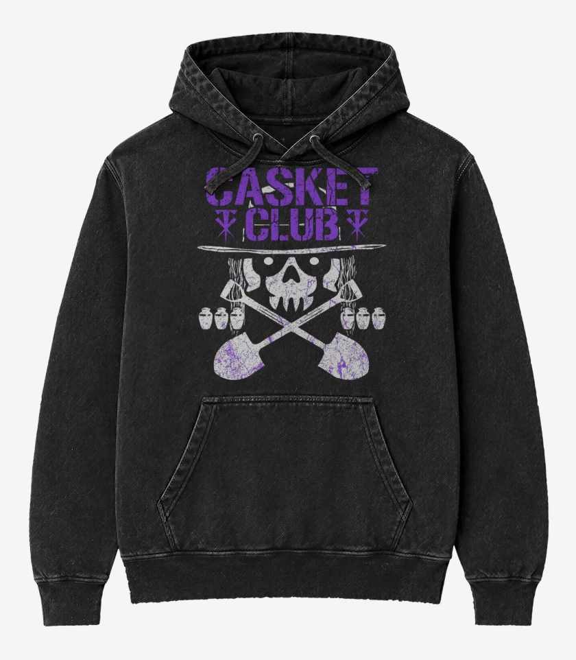 Poleron Canguro Acid Wash Negro de Casket Club