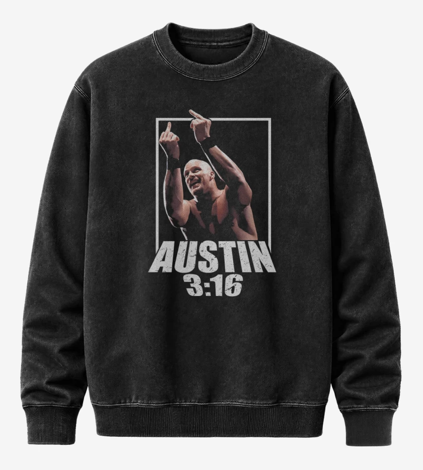 Poleron Polo Acid Wash Negro de Stone Cold Said So