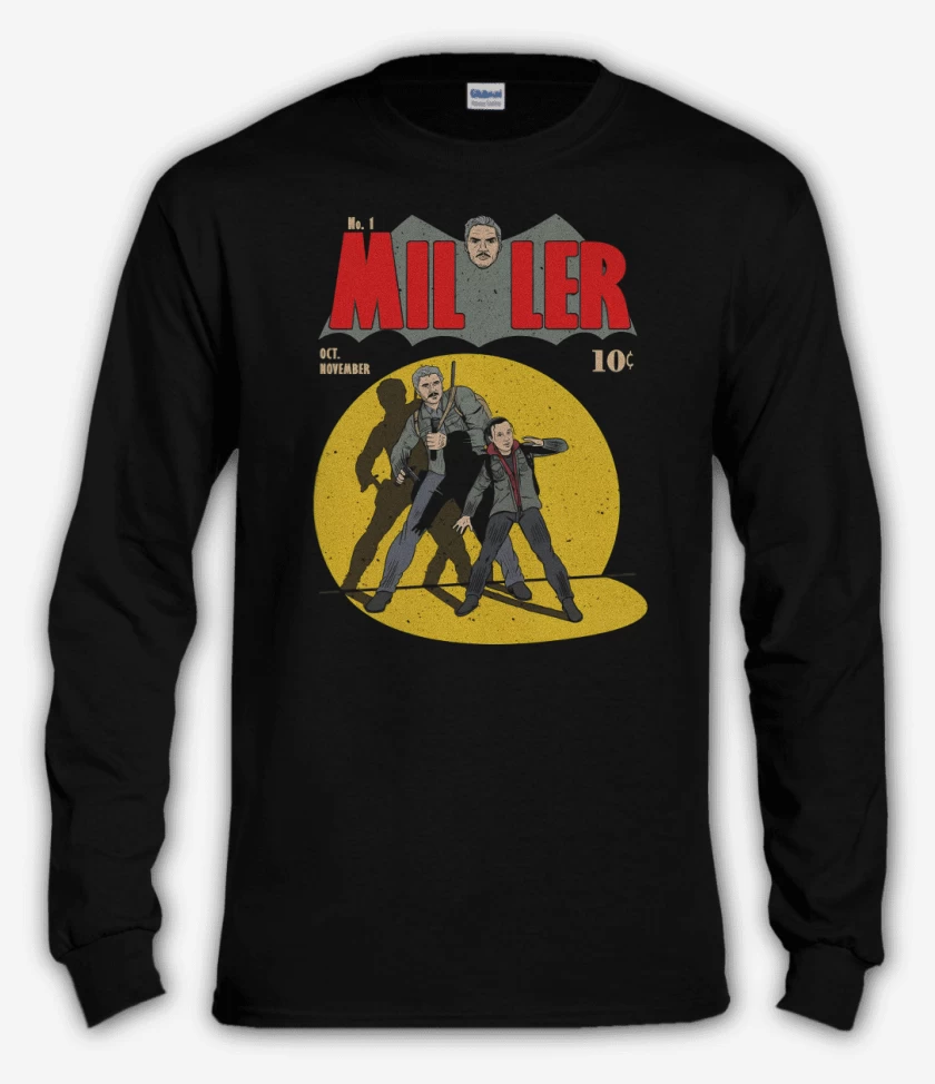 Polera manga larga Negro de Miller Comic