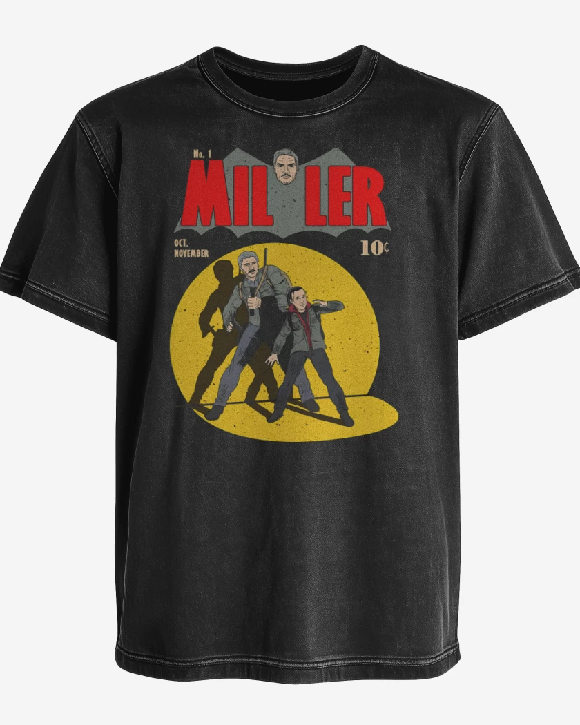 Polera desgastada Negro de Miller Comic