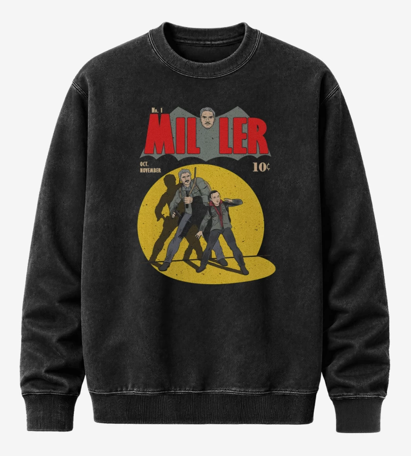 Poleron Polo Acid Wash Negro de Miller Comic