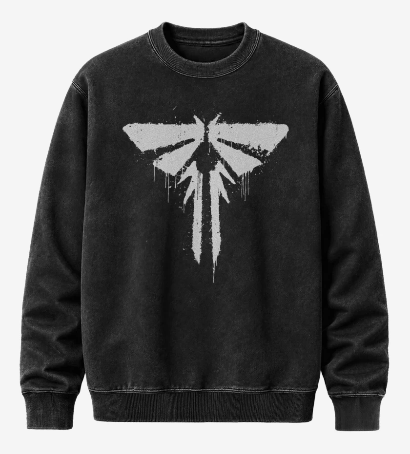 Poleron Polo Acid Wash Negro de Luciernagas