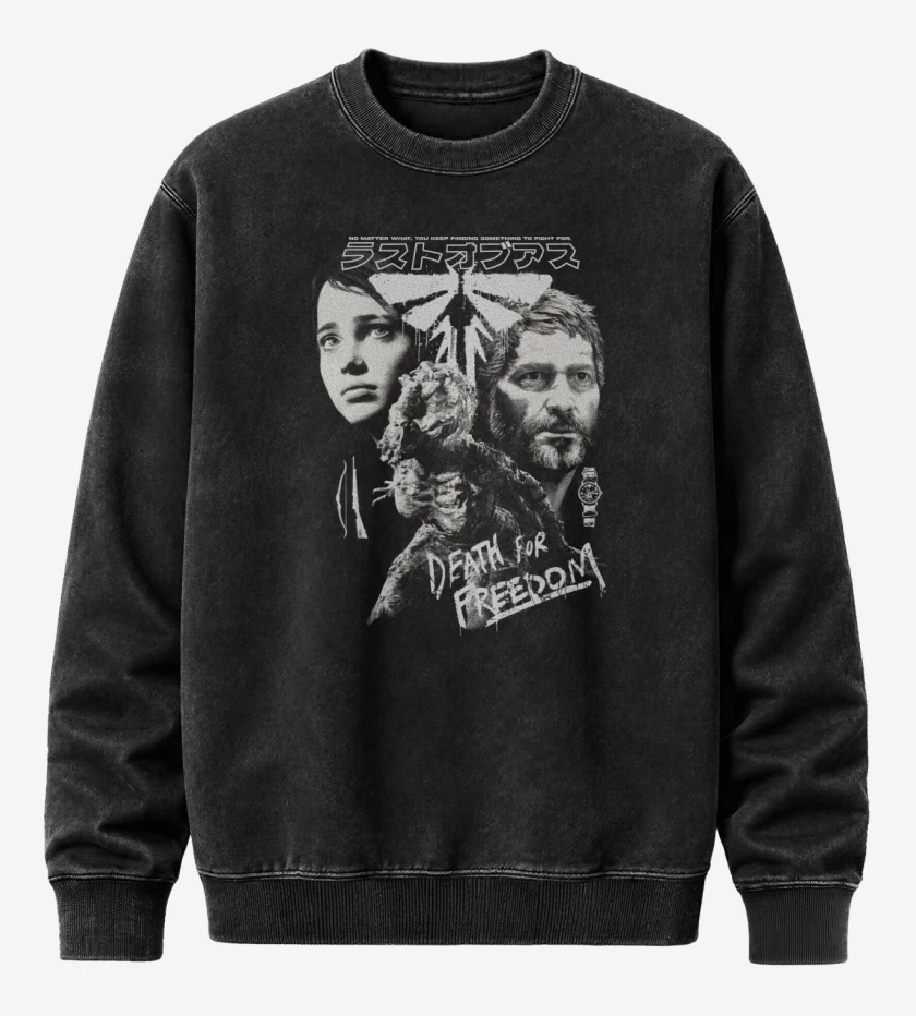 Poleron Polo Acid Wash Negro de Death for Freedom