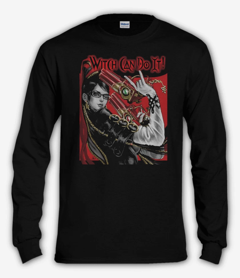 Polera manga larga Negro de Witch Can Do It