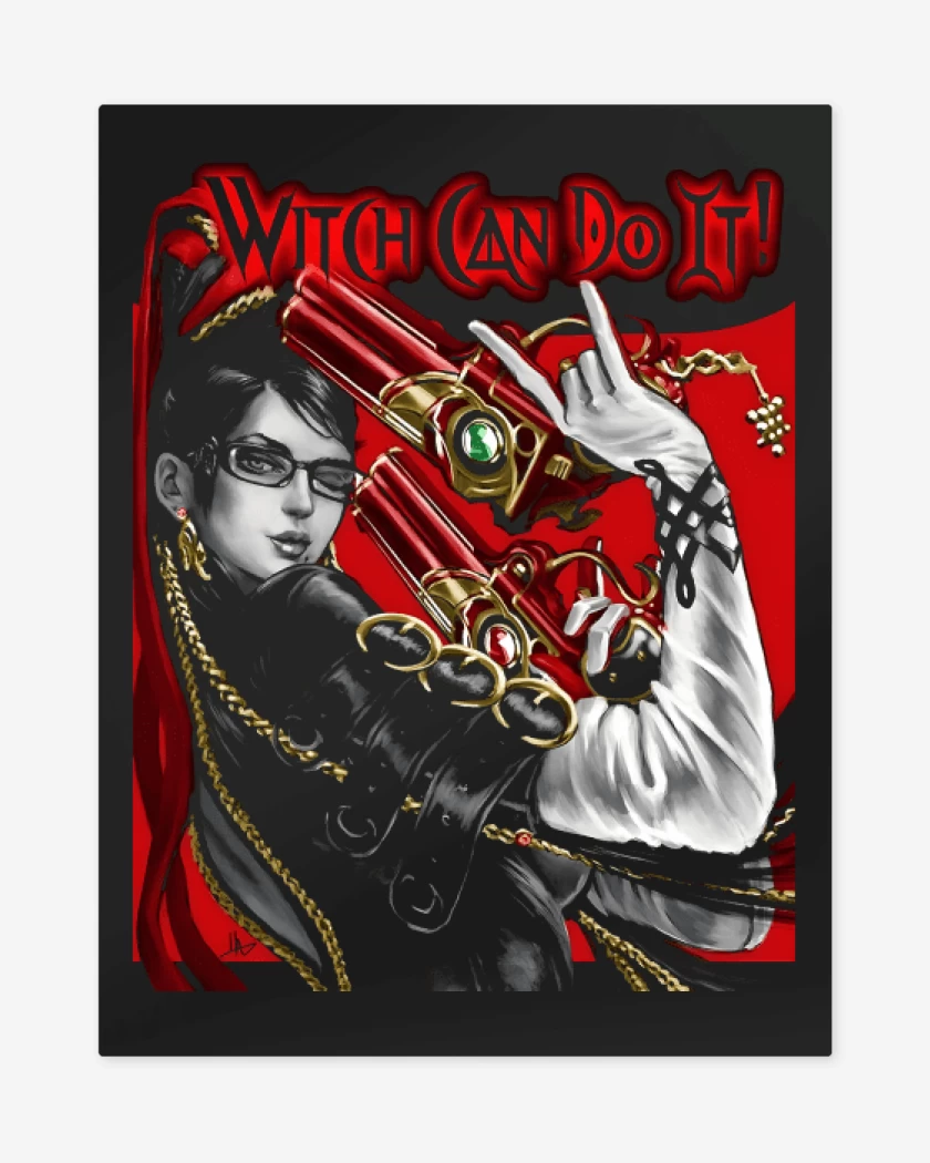 Print metalico Negro de Witch Can Do It