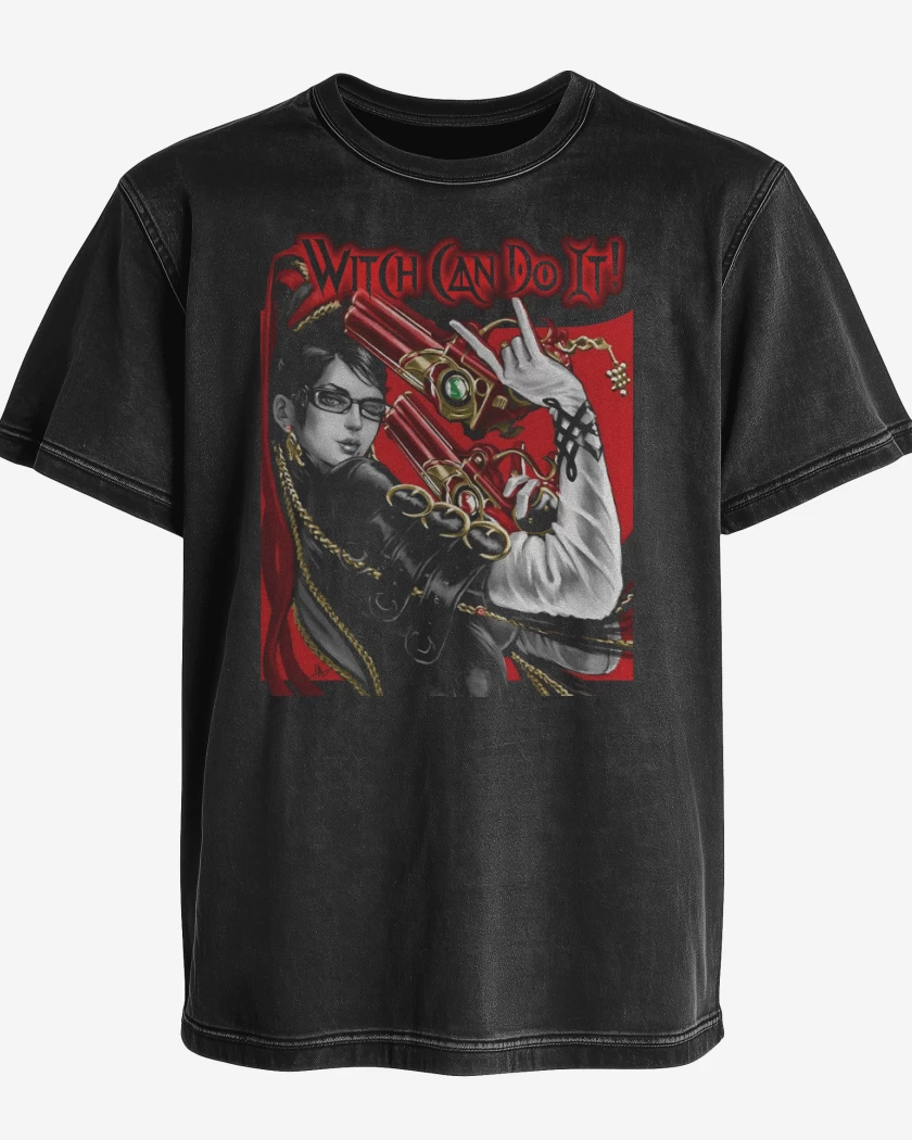 Polera desgastada Negro de Witch Can Do It