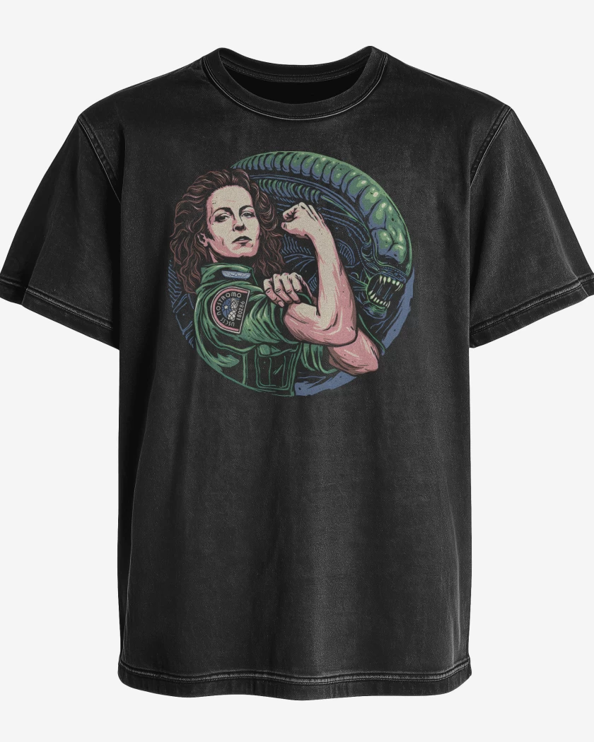 Polera desgastada Negro de Alien Force
