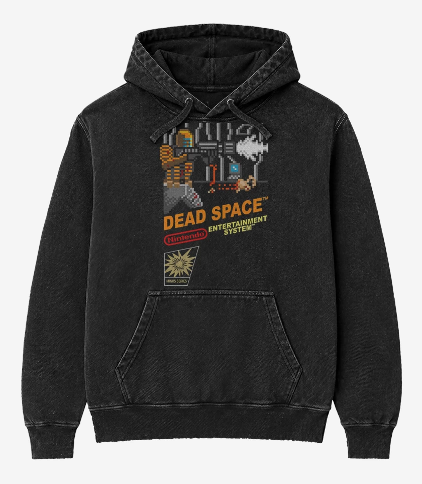 Poleron Canguro Acid Wash Negro de Super Dead Space