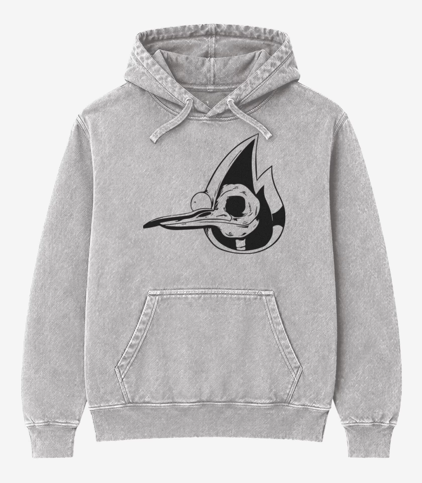 Poleron Canguro Acid Wash Gris Melange de Un show mas 1