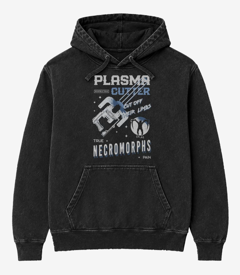 Poleron Canguro Acid Wash Negro de Plasma Cutter