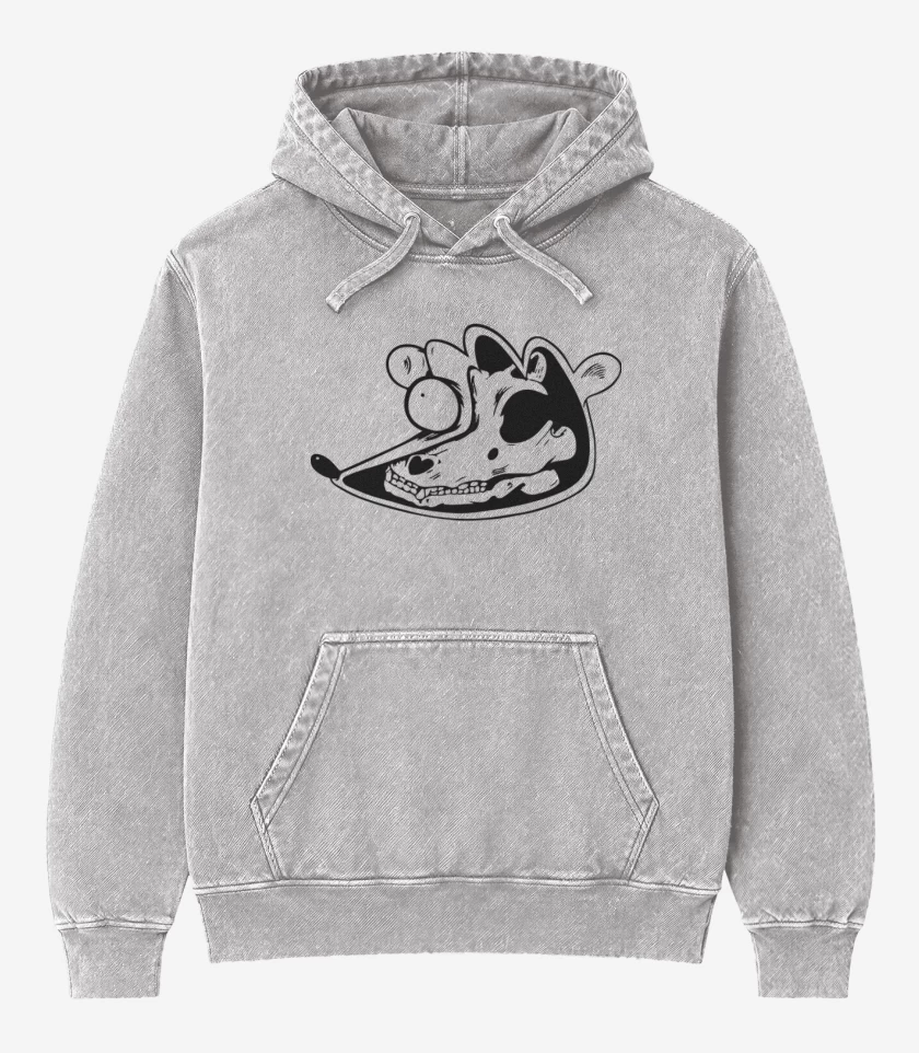 Poleron Canguro Acid Wash Gris Melange de Un show mas 2