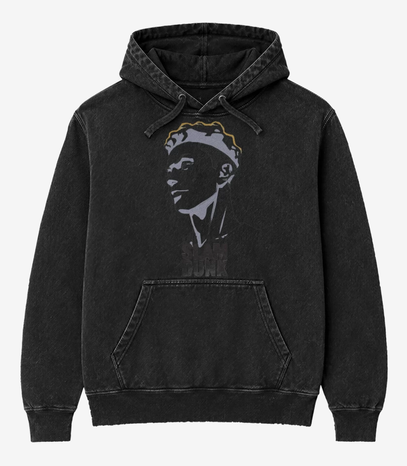 Poleron Canguro Acid Wash Negro de Miyagi  The First